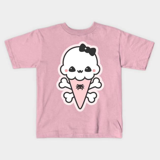 Creepy Cute Ice Cream Cone Kids T-Shirt by sugarhai